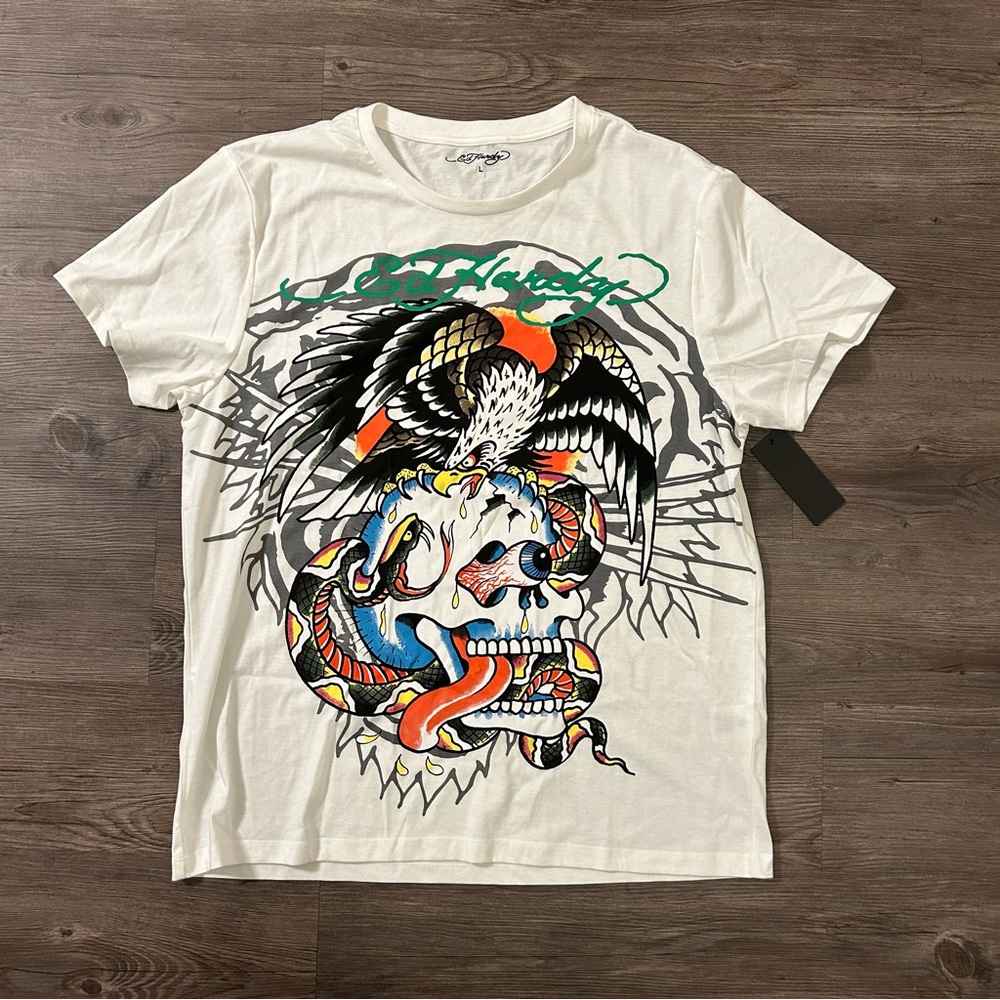 Ed Hardy Cloud Dancer Skull Short Sleeve T-Shirt